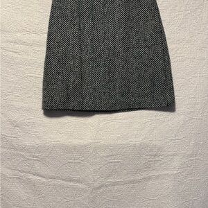 LOFT Black and White Herringbone Mini Skirt